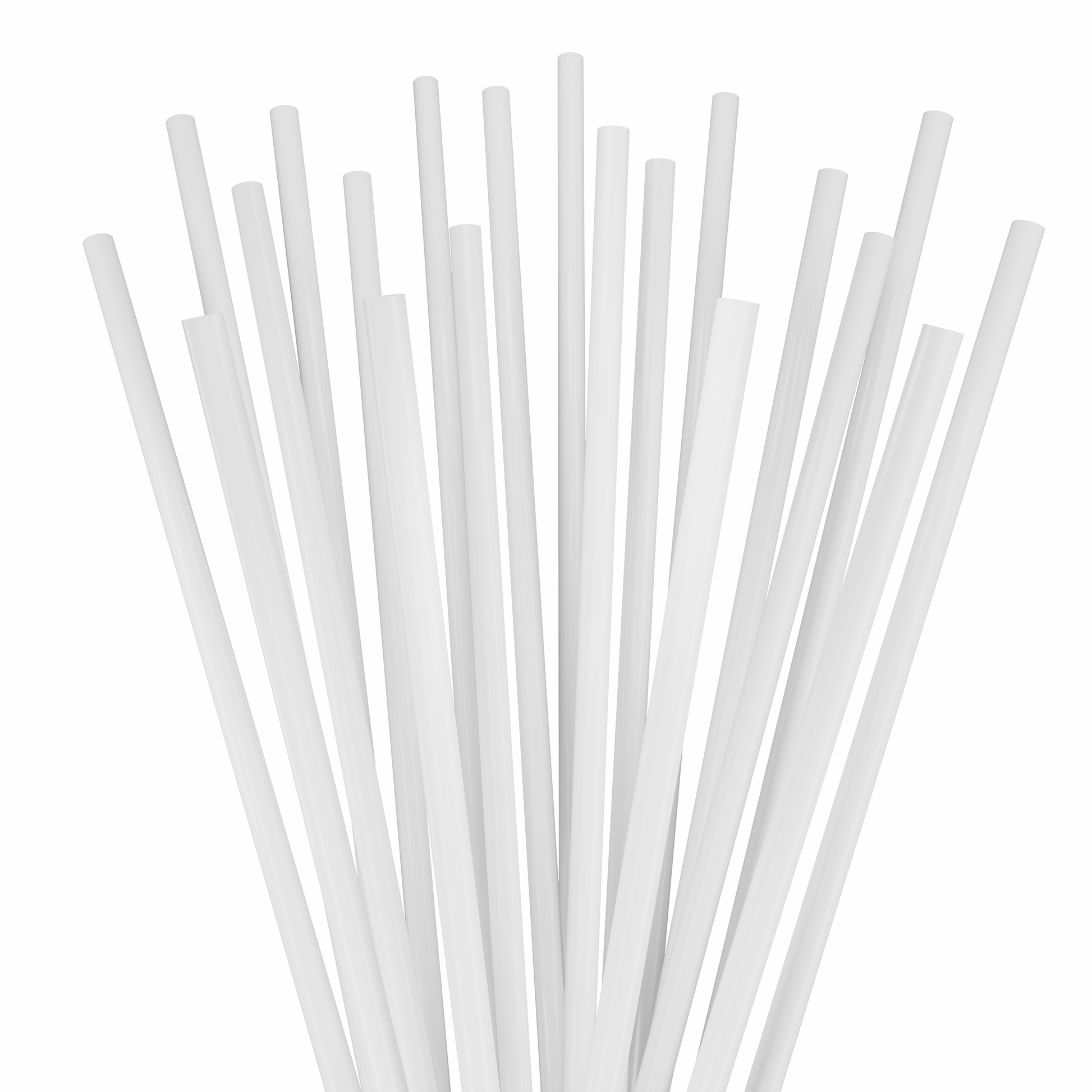 Unwrapped Stirrer Straws White straws on a white background